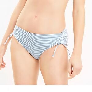 LOFT NWT L Blue and White Striped Bikini Bottom